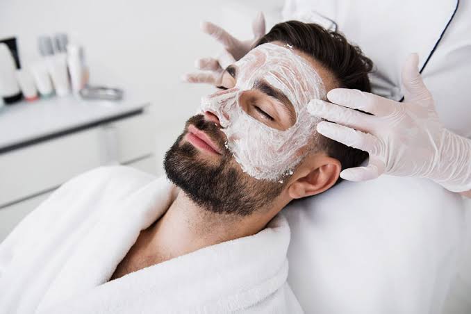 Men facial treatment